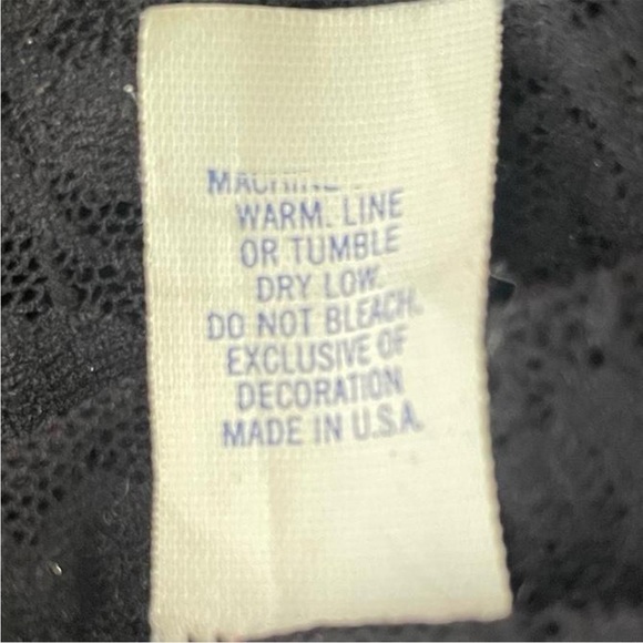 Black Floral Lace Bodysuit Intimates Lingerie Vintage Retro Made in USA Size M - Picture 4 of 4